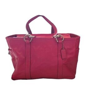 Vintage Y2K Coach Pink East West Gallery Patent Leather Zip Top Shoulder /Tote
